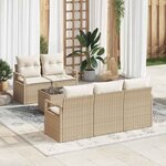 vidaXL Ensemble de canapé de jardin 6 Pièces Beige  Crème 55 x 55 x 37 cm