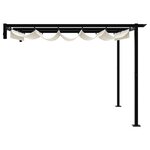 vidaXL Gazebo mural Crème 3 x 3 m Acier