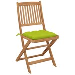 vidaXL Chaises pliables de jardin lot de 8 avec coussins Bois d'acacia