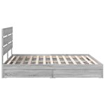 vidaXL Lit de Rangement Gris Sonoma 200 x 200 cm Bois d'ingénierie