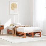 vidaXL Cadre de lit sans matelas cire marron 75x190 cm bois pin massif