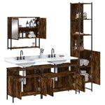 vidaXL Ensemble de meubles de salle de bain 4 Pièces Chêne fumé Bois