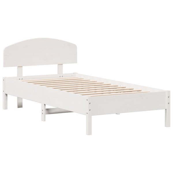 vidaXL Cadre de lit sans matelas blanc 90x190 cm bois de pin massif