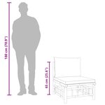 vidaXL Canapé central de jardin avec coussins blanc crème bambou