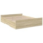 vidaXL Cadre de lit et tiroirs chêne sonoma 140x200 cm bois ingénierie