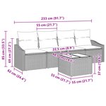 vidaXL Ensemble de Canapé de Jardin 5 pièces avec Coussins Noir Rattan Poly