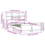 vidaXL Lit bibliothèque sans matelas 140x190 cm bois de pin massif