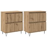vidaXL Buffets 2 Pièces chêne artisanal 120 x 35 x 70 cm