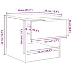 vidaXL Armoire de lit avec tiroir 2 Pièces Bois ancien 40 x 39 x 40 cm