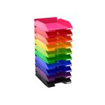 Corbeille à courrier exacompta combo 2 iderama framboise - lot de 6