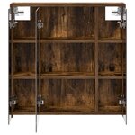 vidaXL Armoire Miroir de Salle de Bain Chêne fumé 63 5 x 16 x 62 5 cm