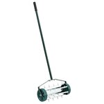 vidaXL Roller à gazon tiré avec des pinces aérateur Vert 127 5 x 44 cm