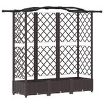 vidaXL Lit Élevé avec Treillis et Toit Marron 163 x 40 x 123 cm PP