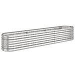 vidaXL Lit surélevé de jardin Acier enduit de poudre Argenté
