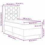 vidaXL Lit À Ressorts avec Matelas Gris Foncé 80x200 cm Tissu
