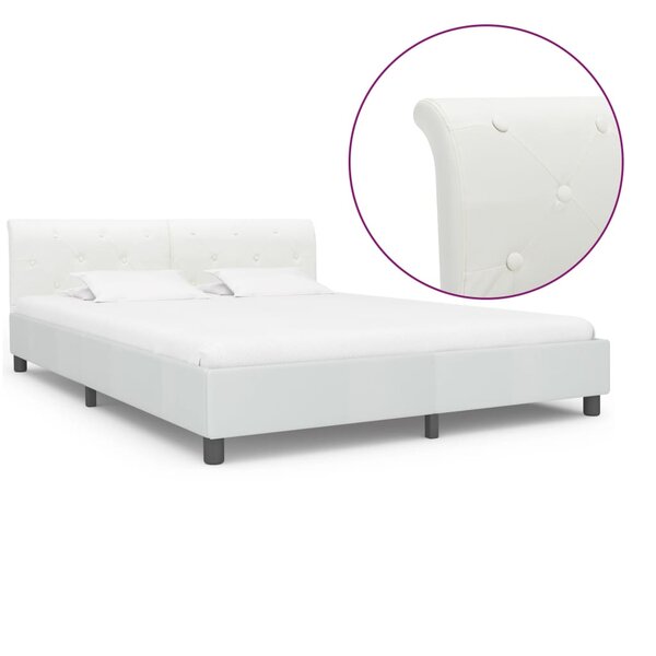 vidaXL Cadre de lit Blanc Similicuir 180 x 200 cm