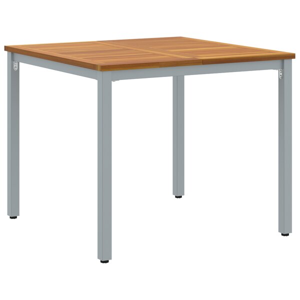 Table de jardin vidaXL 90x90x75 cm en bois d'acacia solide et métal