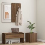 vidaXL Ensemble de meubles de couloir Chêne marron Bois d'ingénierie