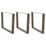 vidaXL Pieds de table à manger en forme de V  3 pièces  acier naturel  100 x (72-73 3) cm