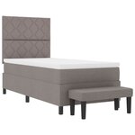 vidaXL Lit à ressorts avec matelas Taupe 100 x 200 cm tissu