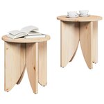 vidaXL Table basse 2 Pièces Naturel