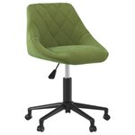 vidaXL Chaise pivotante de salle à manger Vert clair Velours