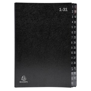 Trieur Rigide Economique Ordonator 32 Compartiments Numériques - 24x34cm - Noir - X 6 - Exacompta