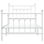 vidaXL Cadre de lit métal sans matelas avec pied de lit blanc 90x190cm