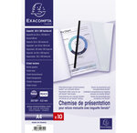 Sachet de 10 chemises PVC 20/100 transparentes Reliure manuelle EXACOMPTA