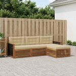 vidaXL Ensemble de canapés d'extérieur 4 pc Naturel et Beige