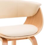 vidaXL Chaises à manger lot de 2 crème bois courbé et similicuir