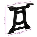 vidaXL Pied de table basse 2 Pièces Cadre en Y Fonte
