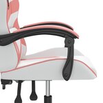 vidaXL Chaise de jeu pivotante Blanc et rose Similicuir