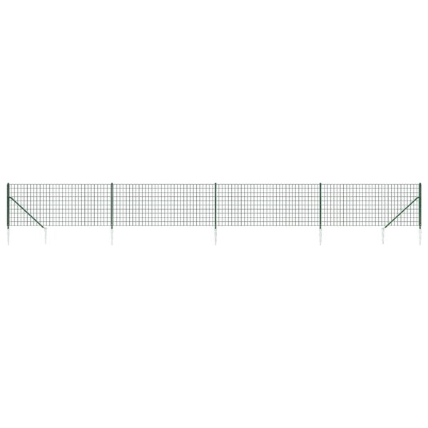 vidaXL Clôture en treillis métallique et piquet d'ancrage vert 0 8x10m