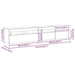 vidaXL Meuble TV 2 Pièces Chêne noir 210 x 35 x 40 cm Bois d'ingénierie