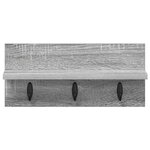 vidaXL Porte-manteau mural avec étagère Sonoma gris 40 x 10.5 x 18 cm