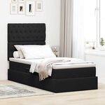 vidaXL Lit de rangement LED avec matelas Noir 90 x 190 cm Velours