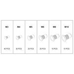 Yato écrous à rivet 150 pcs aluminium m3-m10