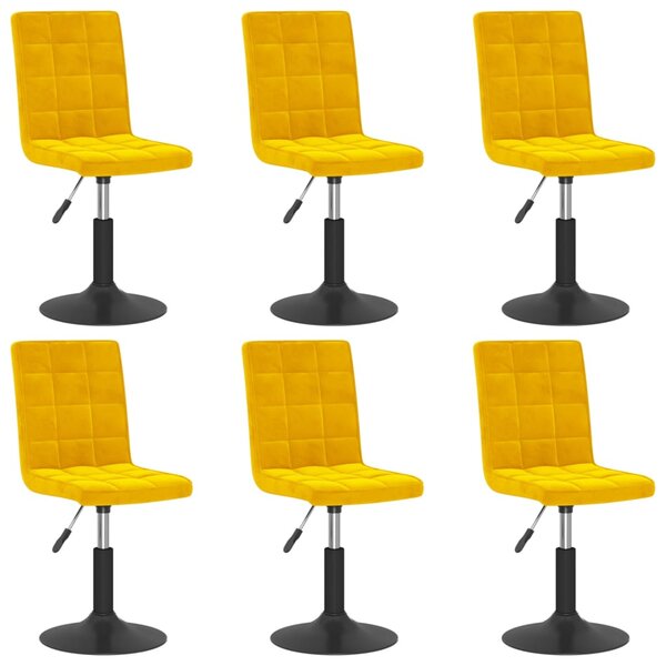 vidaXL Chaises à manger pivotantes lot de 6 jaune moutarde velours