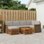 vidaXL Ensemble de canapés d'extérieur 6 pc Naturel et gris clair
