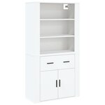 vidaXL Buffet haut Blanc Bois d'ingénierie