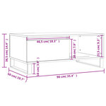 vidaXL Table basse Gris béton 90x50x36 5 cm Bois d'ingénierie