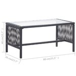 vidaXL Salon de jardin 4 Pièces avec coussin Résine tressée Noir