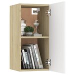 vidaXL Meuble TV Blanc et chêne sonoma 30 5x30x60 cm Bois d’ingénierie