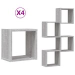 vidaXL Étagères flottantes Gris sonoma MDF Moyenne Montage mural