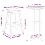 vidaXL Set de bar jardin 3 pièces noir en HDPE
