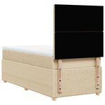 vidaXL Sommier à lattes de lit et matelas Crème 90x190 cm Tissu