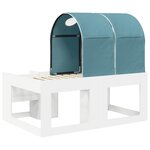 vidaXL Lit avec Tunnel 4 Pièces Blanc et bleu clair Bois d'ingénierie