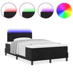 vidaXL Lit Box Spring avec Matelas & LED Noir 120x190 cm Velours