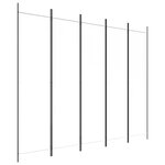 vidaXL Cloison de séparation 5 panneaux Blanc 250x200 cm Tissu